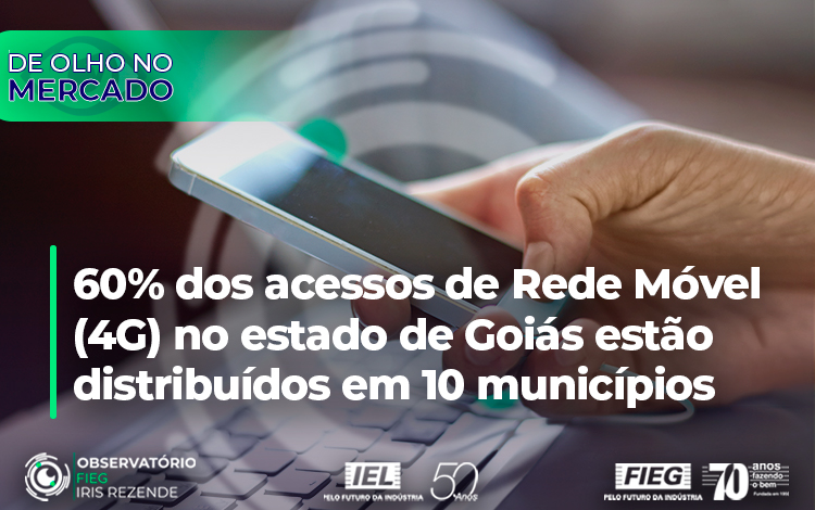 60% dos acessos de Rede Móvel (4G) no estado de Goiás estão distribuídos em 10 municípios